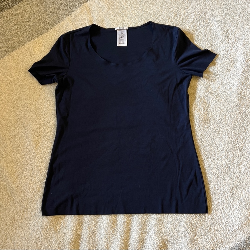 Wolford Navy Modal Stretch Tee Top XS Luxury Minimalist